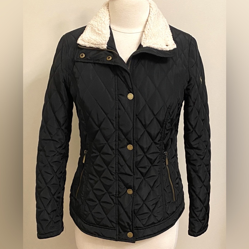MICHAEL Michael Kors Black S Quiet Luxury Sleek Elevated Casual Quilted Jacket